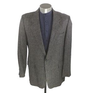 vintage gray herringbone Levis heavy tweed blazer‎ jacket sport coat usa 44 L